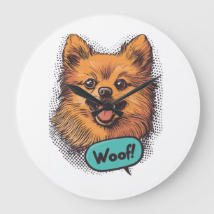 Pop Art Pomeranian � Retro Comic Hond Grote Klok