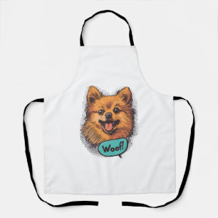 Pop Art Pomeranian - Retro Komische Hond Schort