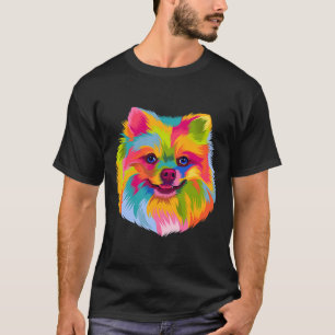 Pop Art Pommeren Cute Doggie Mannen Vrouwen Paw Do T-shirt