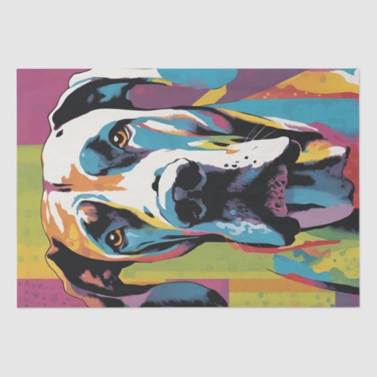 Pop Art Pooch: Grote Deense glamour Tissuepapier (Voorkant)