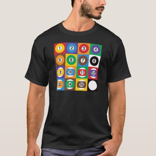 Pop Art Pool Balls T-shirt (Voorkant)