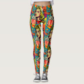 pop art pop-corn fille leggings (Devant)