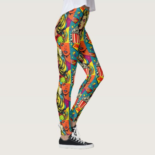 pop art pop-corn fille leggings (Droite)