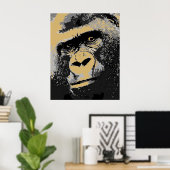 Pop Art Portrait de Gorilla Poster Imprimer (Bureau à domicile)