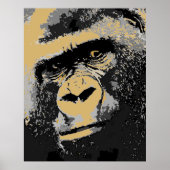 Pop Art Portrait de Gorilla Poster Imprimer (Devant)