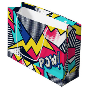 Pop Art Pow! Patroon in magenta, blauw en zwart Groot Cadeauzakje