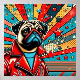POP ART PUG 4 POSTER