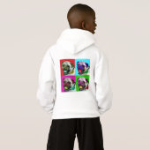 Pop Art Pug Kinder Zip Hoodie (Achterkant volledig)