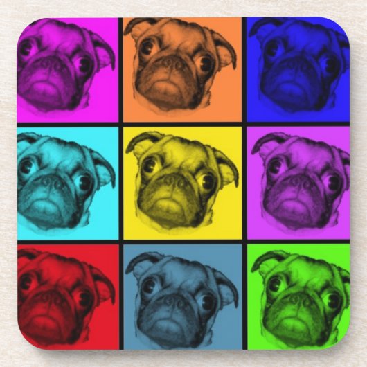 Pop Art Pug-Onderzetters Onderzetter (Voorkant)