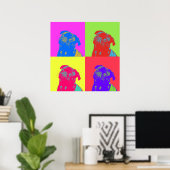 Pop Art Pug Portret Poster (Thuiskantoor)
