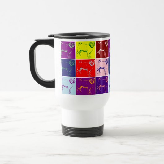 Pop Art Pugs Pug Dog Travel Mugs Reisbeker (Links)