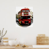 Pop Art Red London Bus Poster (Keuken)