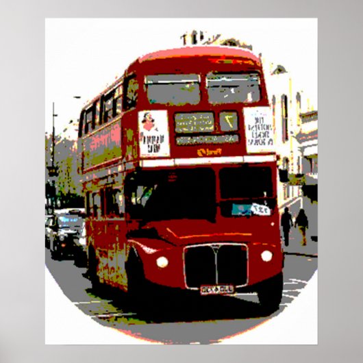 Pop Art Red London Bus Poster (Voorkant)
