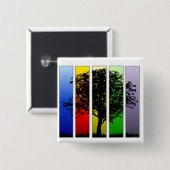 Pop Art Regenboog Boom Vierkante Button 5,1 Cm (Voorkant /achterkant)