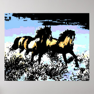 Pop Art Renpaarden Print Poster