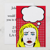 pop art rétro blonde femmes invitations mariage (Devant / Derrière)