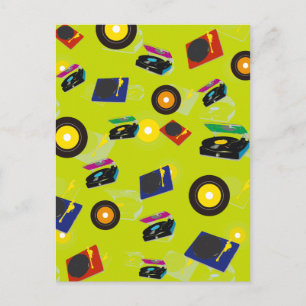 Pop Art Retro Colorful Music Briefkaart