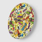 Pop Art Retro Comic - Grande horloge Cool (Angle)
