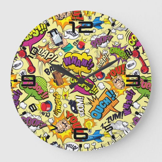 Pop Art Retro Comic - Grande horloge Cool (Recto)