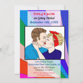 Pop Art Retro Couple Wedding Invitation (Devant)
