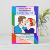 Pop Art Retro Couple Wedding Invitation (Debout devant)