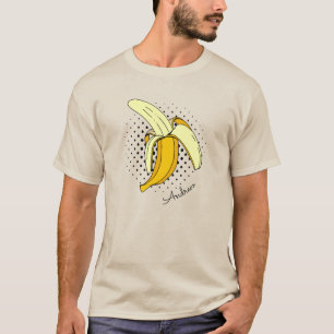 Pop Art Retro gepelde banaan vrucht T-shirt