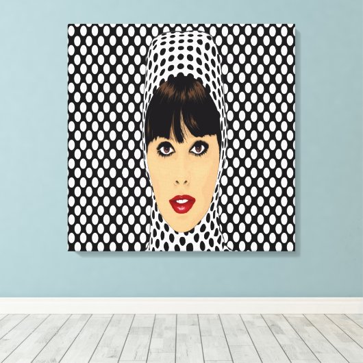 Pop Art Retro  Meisje Aangepaste Muur Prints (Insitu (Houten vloer))
