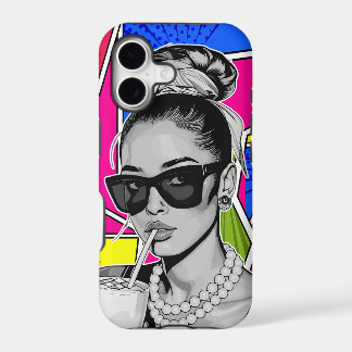 Pop Art Retrô Mulher Fashion Preto e Branco