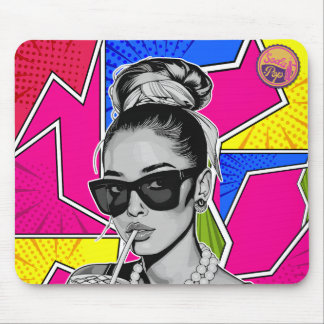 Pop Art Retrô Mulher Fashion Preto e Branco Muismat