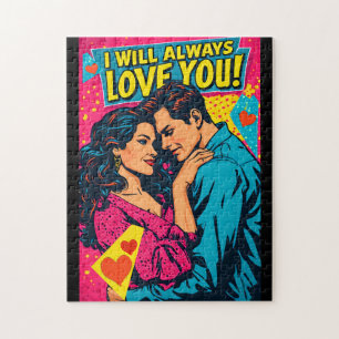 Pop Art Retro Romantische Strips Kleurrijke Romant Legpuzzel