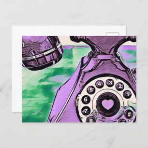 Pop Art Retro Telefoon Briefkaart