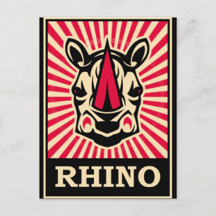 Pop Art Rhinoceros Briefkaart
