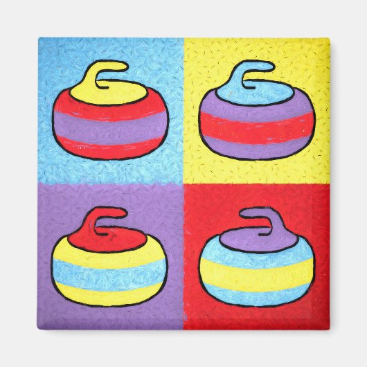 Pop Art Rocks Curling Design Magneet (Voorkant)