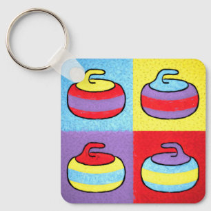 Pop Art Rocks Curling Design Sleutelhanger