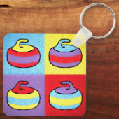 Pop Art Rocks Curling Design Sleutelhanger (Achterkant)