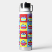 Pop Art Rocks Curling Design Waterfles (Achterkant)