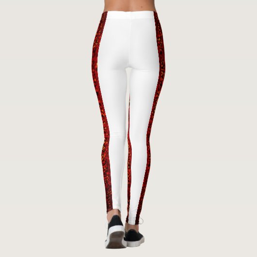 "Pop Art Rouge : Leggings de dame rouge foncé" (Dos)