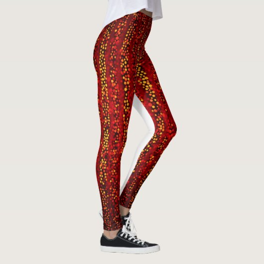 "Pop Art Rouge : Leggings de dame rouge foncé" (Droite)
