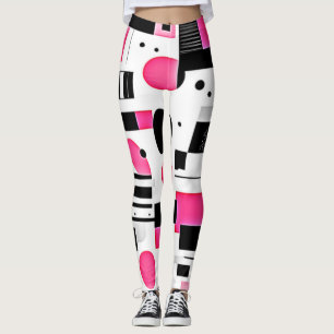 Pop Art Roze Geometrisch Ontwerp Leggings