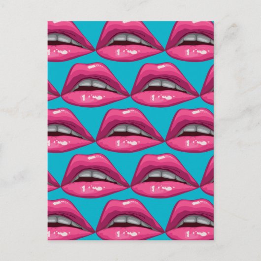 Pop Art roze lips Makeup Briefkaart (Voorkant)