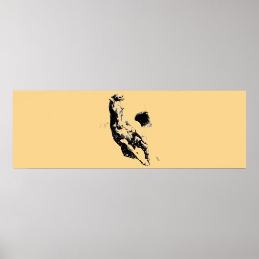 Pop Art Running Horse Artwork Browny Beige Poster (Voorkant)