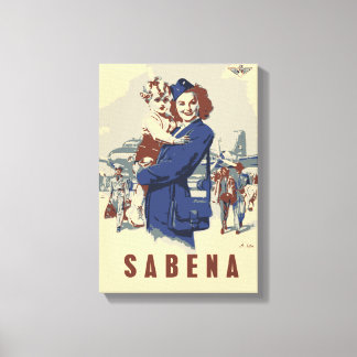 Pop art Sabena Ex Belgium Airlines Canvas Afdruk