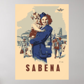 Pop art Sabena Ex Belgium Airlines Poster