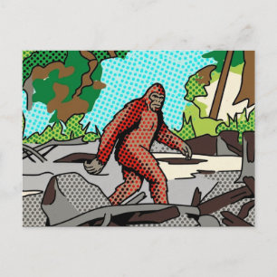 Pop Art Sasquatch Bos Comic Paneel Grafiek Briefkaart