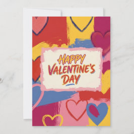 Pop Art Schilderachtige Valentijnskaart Feestdagenkaart