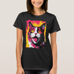 Pop Art Schildpadkat Roze T-shirt