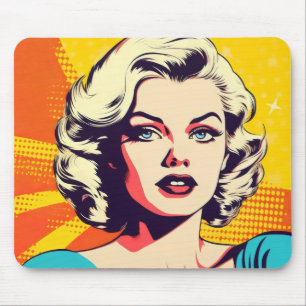 Pop Art Schoonheid Vrouw Muismat