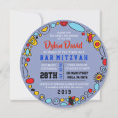 POP ART SCRIBBLY Bar Mitzvah Invitation (Devant)