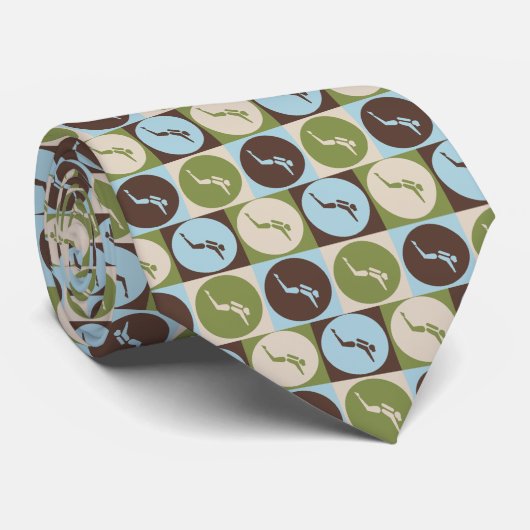 Pop Art Scuba Diving Stropdas (Opgerold)