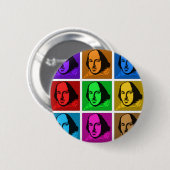 Pop Art Shakespeare Ronde Button 5,7 Cm (Voorkant /achterkant)